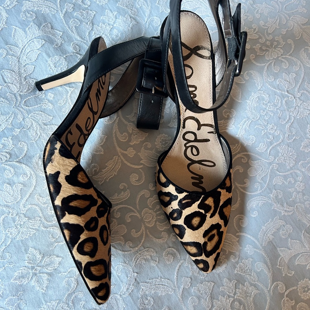 Sam Edelman Leopard and Black Heels